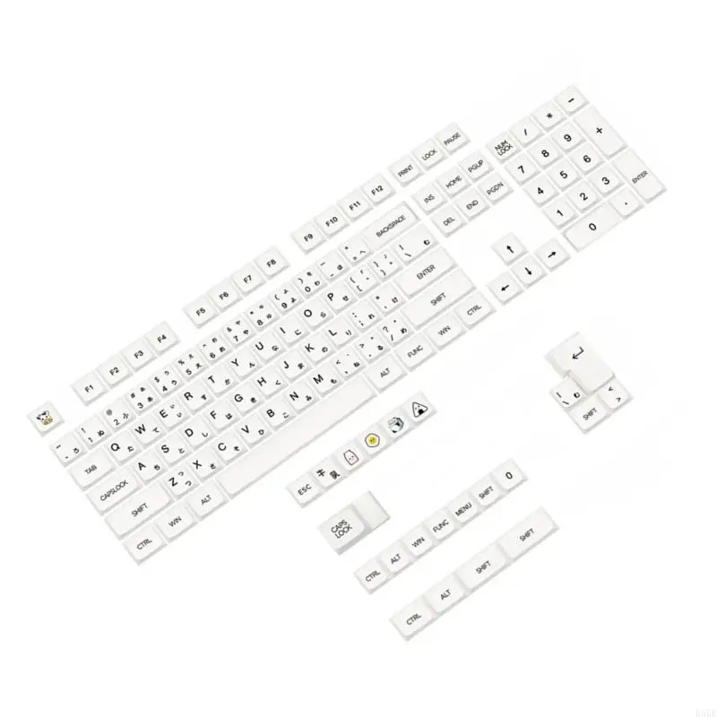 E65E XDA Keycaps Japanese Inspired Milk White Keycap for Mechanical Keyboard Upgrades 126PCS