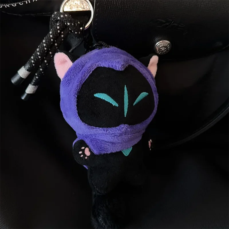 Breloczek pluszowy VALORANT Omen Kotek 10 cm, Cień Kot, bawełniana lalka, zawieszka do plecaka, postać z gry, pasek, prezent urodzinowy, zabawki dla dzieci