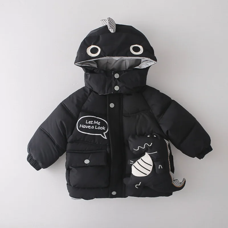 Boys Warm Coats Winter Children's Down Parkas Hoodies For Baby Thick Velvet Tops Clothes Kids Cartoon Outerwear Costume Outdoors