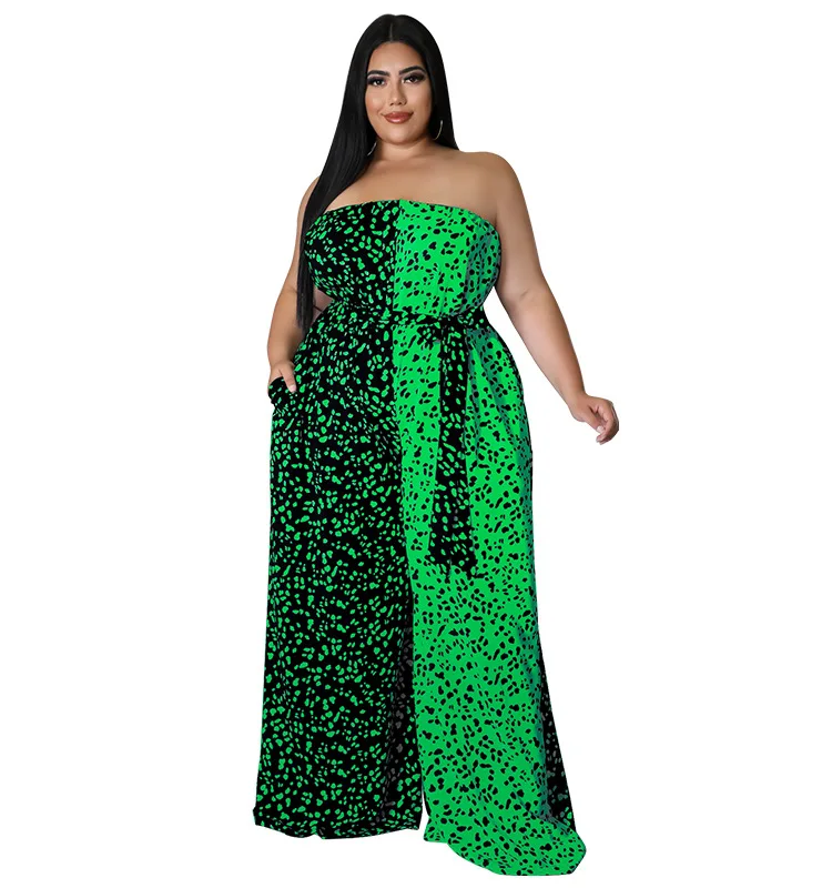 

XL-5XL African Clothes Spring Autumn African Women Sleeveless Polyester Printing Long Jumpsuit African Jumpsuit