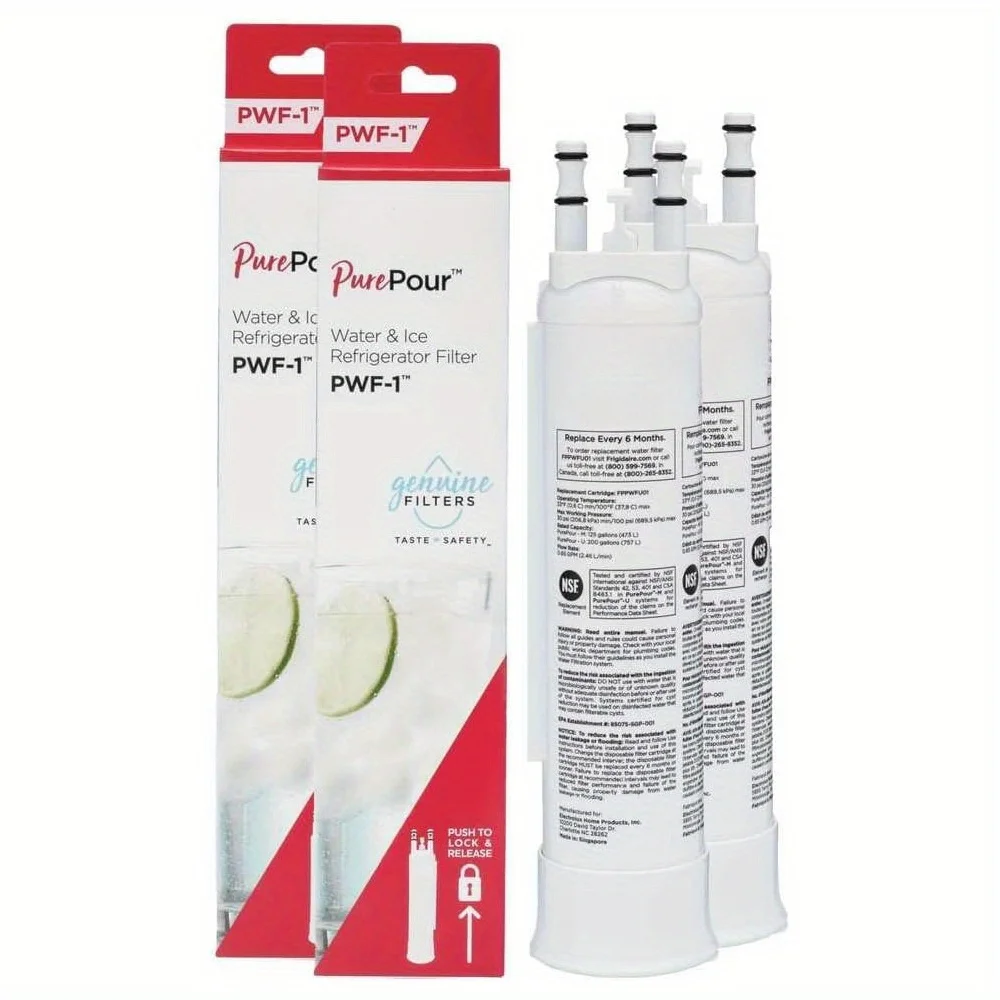 1/2pcs FPPWFU01 Replacement Compatible with EPPWFU01 PureAdvantage PWF-1 FPPWFU01 PurePour PWF-1 Water and Ice Filter