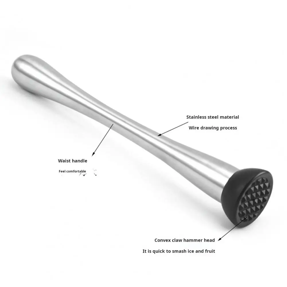 Long Handle Drink Mixer Stainless Steel Cocktail Muddler for Mojitos Lemonade Long Handle Bar Tool for Fruit Drinks for Lemonade