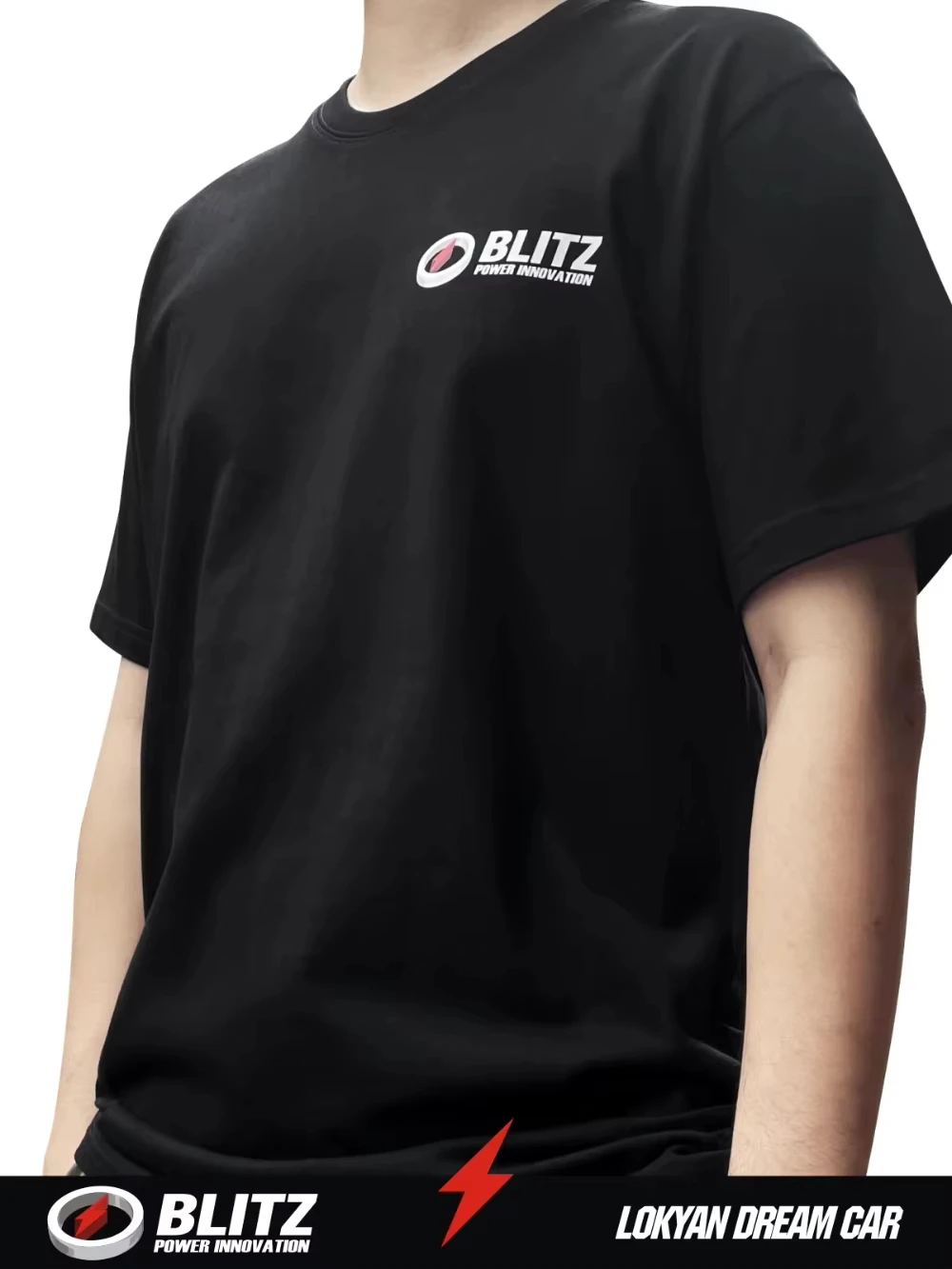 BLITZ Short-sleeved JDM T-shirt Modified Car Classic Brand Printed Short-sleeved Motorcycle Graphic Breathable Casual Men's Tee