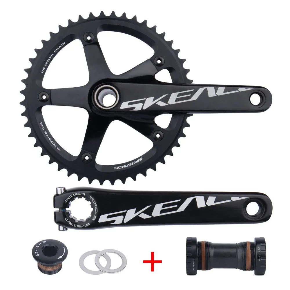 Fixie Crank Single Speed Fixed Gear Bike Hollow Integrated Alumniun Alloy Crankset 48T 165mm BCD 144mm Track Bike Chainwheel