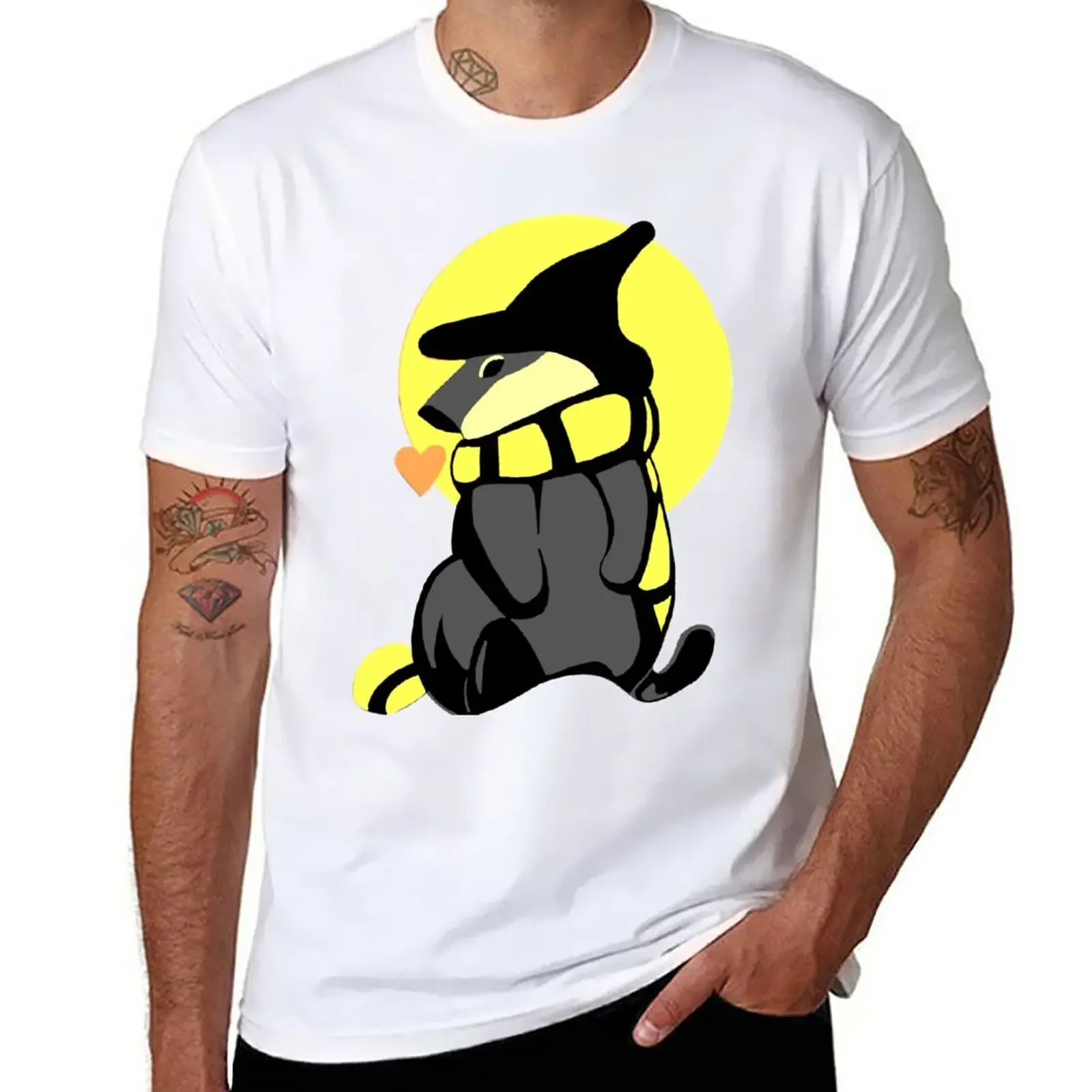 Magic cute badger with scarf - Eyesasdaggers T-Shirt for a boy quick-drying black t-shirts for men