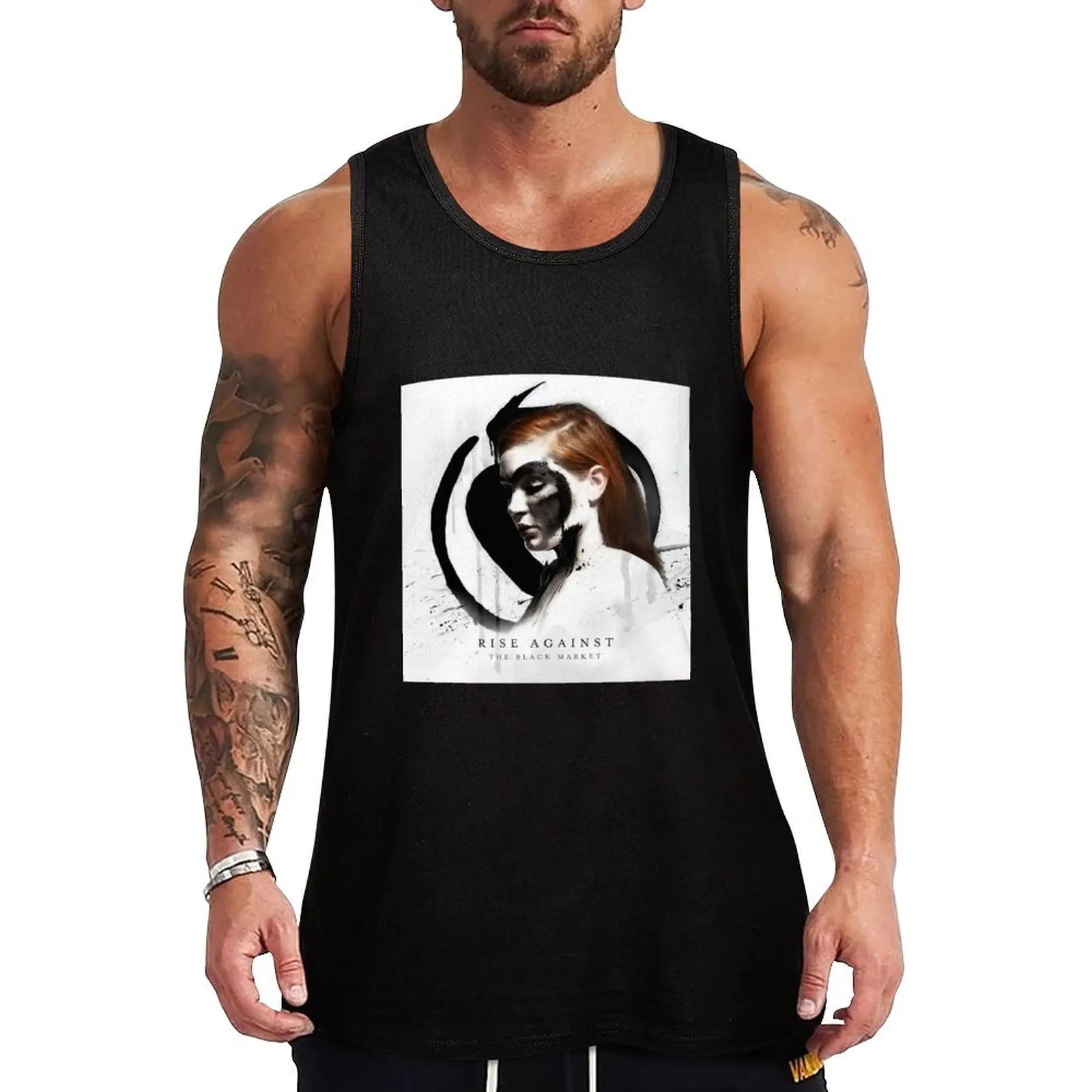 

Rise Against the black market Tank Top sleeveless vests male top T-shirt sports