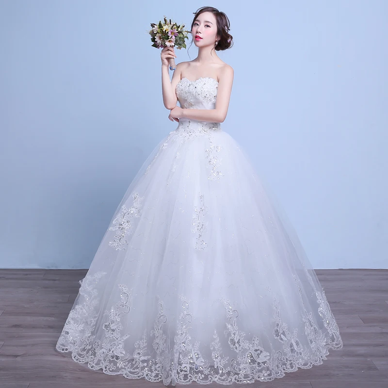 ที่กําหนดเองที่ไม่มีสายหนัง Gowns แต่งงานสําหรับเจ้าสาวคลาสสิก Elegant Lace Tulle ชุดเจ้าสาวใหม่แขนกุด Sukienki Na Wesele Damskie