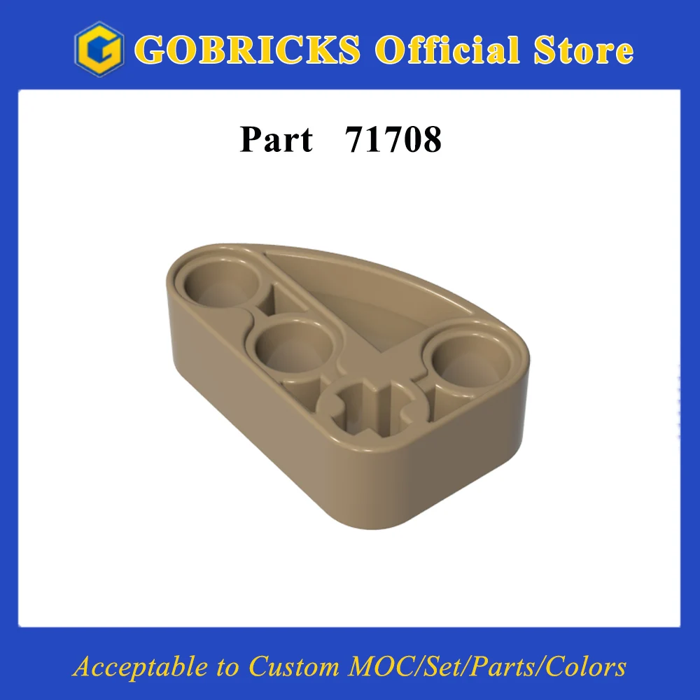Gobricks 1 Pcs MOC Technic Beam 2 x 3 L-Shape with Quarter Ellipse Bricks Compatible With 71708 Model Building Blocks Parts Toys