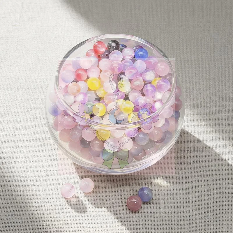 10Pcs UV Reactive Resin Cat Eye Beads 10mm DIY Jewelry Making Supplies Bracelet Necklace Earring Charms Findings