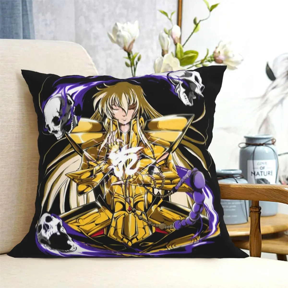 Knights Of The Zodiac Saint Seiya Square Pillowcase Cushion Cover Pillow Case Throw Pillow Cover for Home Sofa Living Room