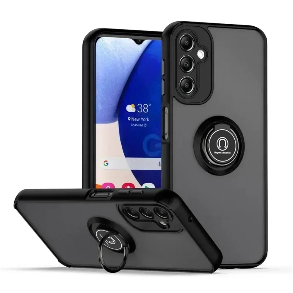 충격 방지 매트 마그네틱 케이스, 삼성 갤럭시 S24 S23 S22 S21 S20 울트라 플러스 S21 FE A 55 A15 A35 A25 A05 링 거치대 커버