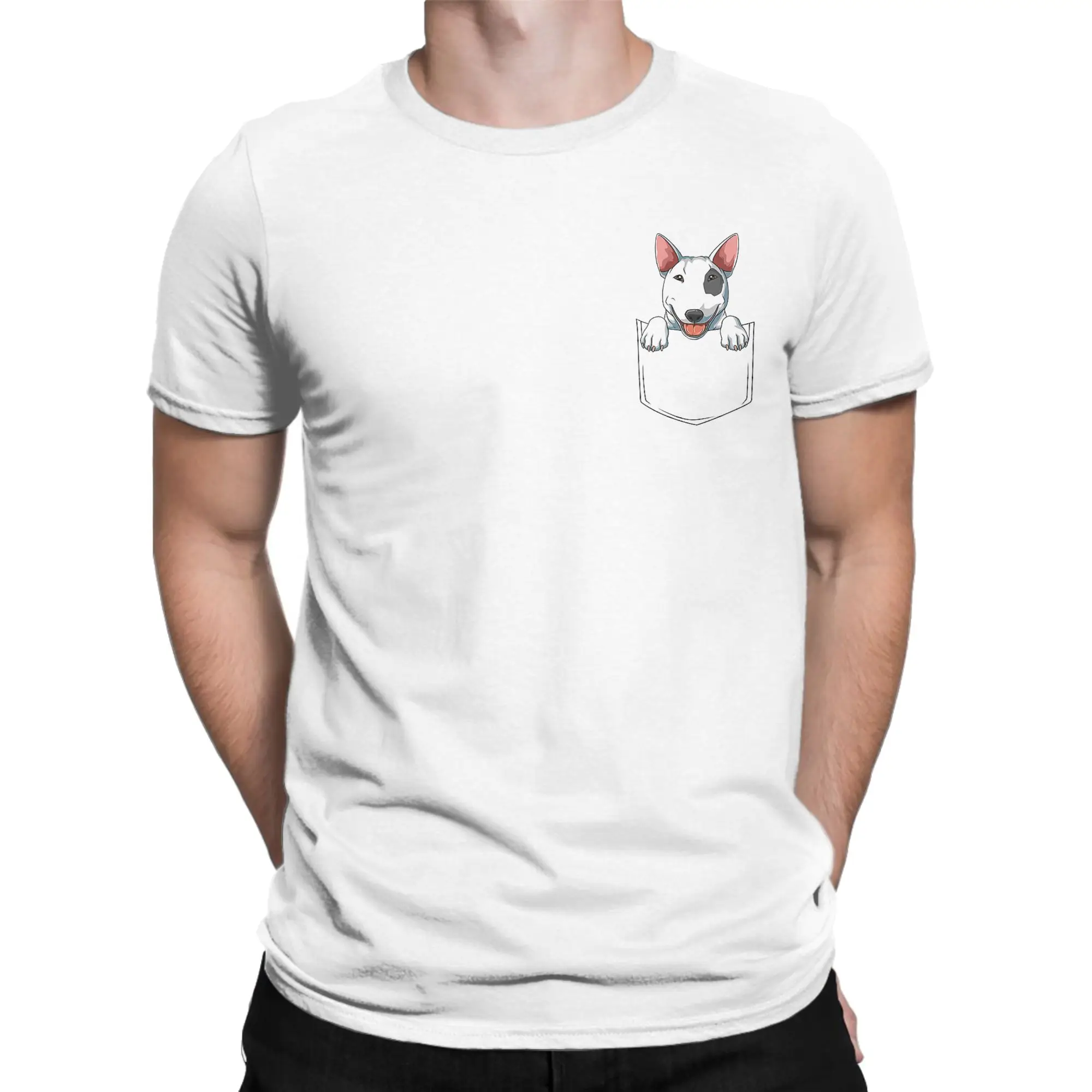 Camisetas masculinas e femininas com estampa de cães Bull Terrier, camisetas vintage de algodão com gola redonda e manga curta, roupas plus size