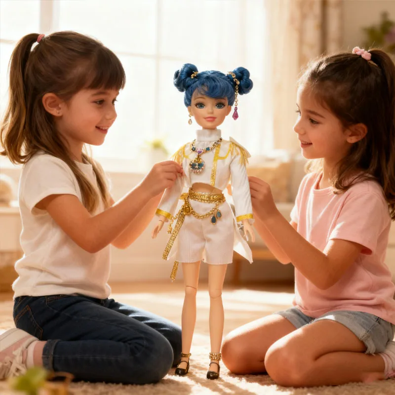 新しいK-POP鬼滅少女グループアニメドール1.5インチ12関節人形音楽祭付き子供向けギフト友達へのプレゼント