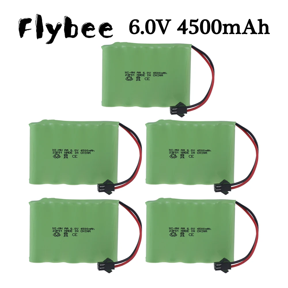 Upgrade Capacity 4500mah 6v NiMH Battery For Rc Toys Cars Tanks Robots Guns Boats AA Ni-MH 6v Rechargeable Battery Pack 1-10Pcs