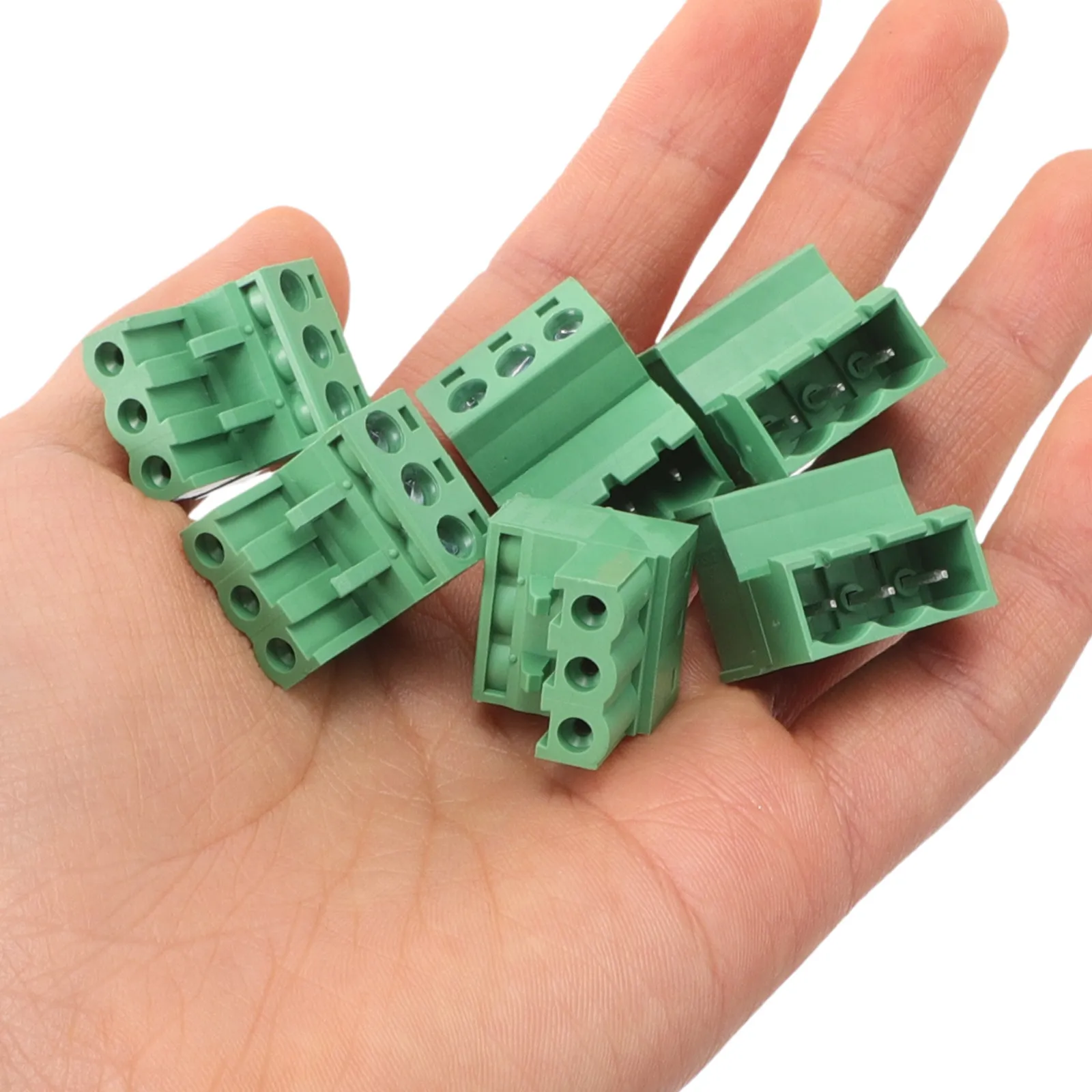 20Pcs Plug-in Terminal Block Pcb Connector No-Solder Space-Saving Easy Installation Power Distribution Grounding Wiring Kit