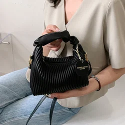 Damska modna torba Crossbody ze skóry PU plisowana chmura małe torebki Tote na co dzień proste, eleganckie torby typu Messenger