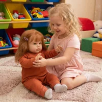 NPK 24 Inch Ellie Lifelike Reborn Baby Doll Soft Touch 3D Skin Art Toddler Newborn Princess Girl Doll with Hand Rooted Hair 3