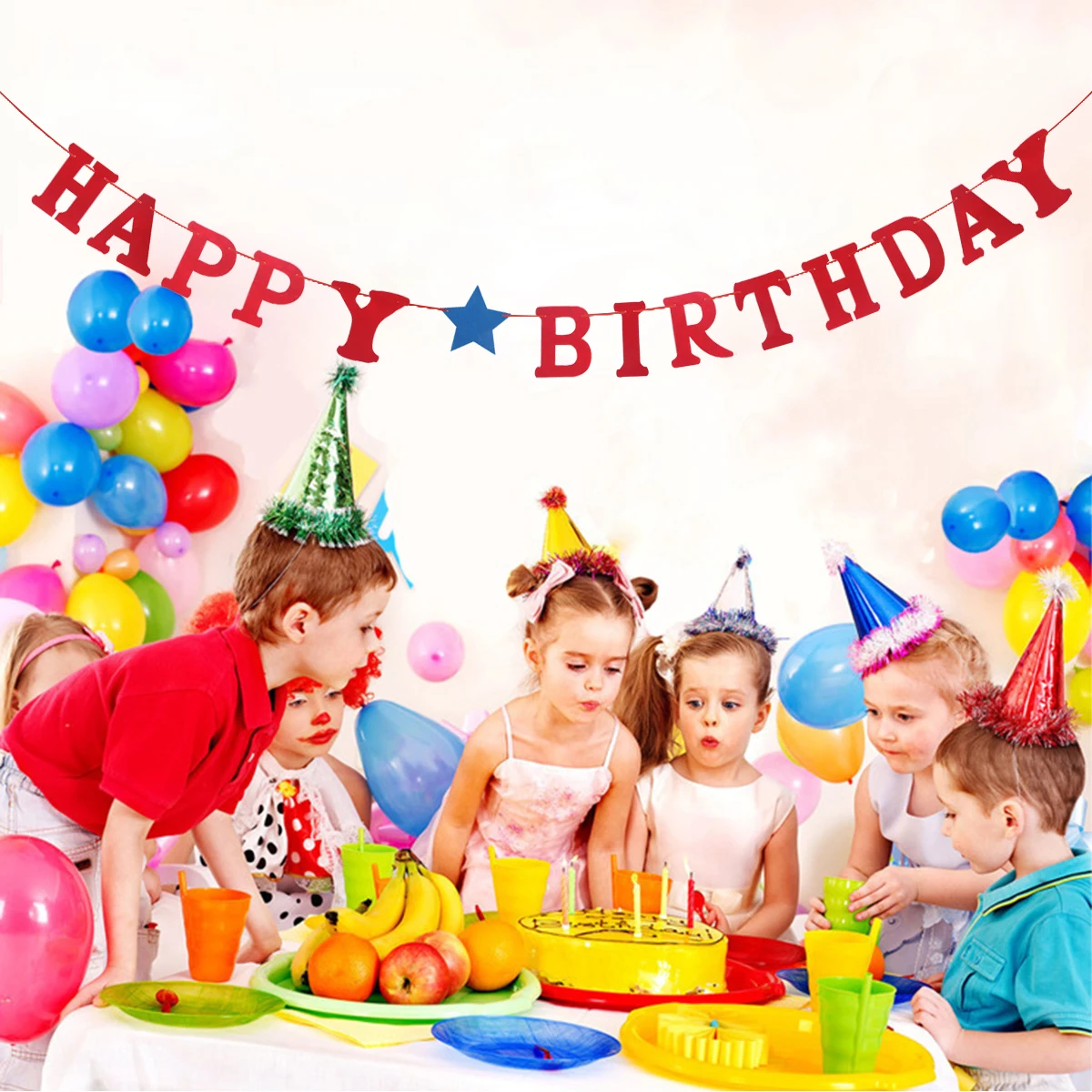 

2.2 Meters Happy Birthday Fabric Bunting Garland Tear Resistant Party Banner Decor Birthday Party Hanging Flags Garlands