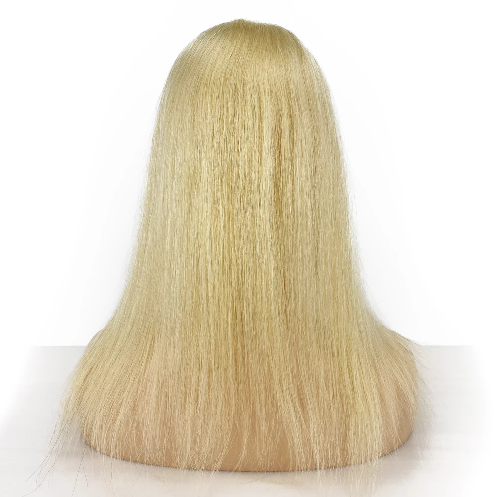 Cheveux humains européens vierges pour femmes, postiche de base de peau de trame ouverte, devant en dentelle transparente, cheveux de bébé, 8x8 po, injTop