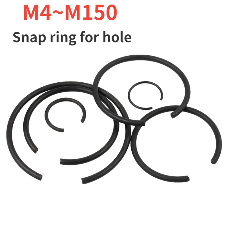 M4-M150 GB895.1 Black Steel Wire Retaining Ring For Hole Snap Ring circlip Round Wire Snap Rings Roundwire Snap Ring for Shaft