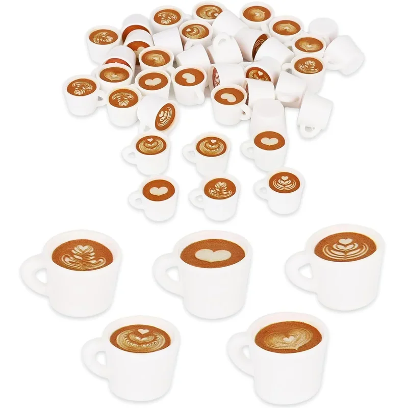 10 قطع من أكواب القهوة المصنوعة من الراتنج الصغيرة، كوب قهوة مصغر لطيف لمشاريع الحرف اليدوية ومستلزمات تزيين المنزل والمناظر الطبيعية الصغيرة