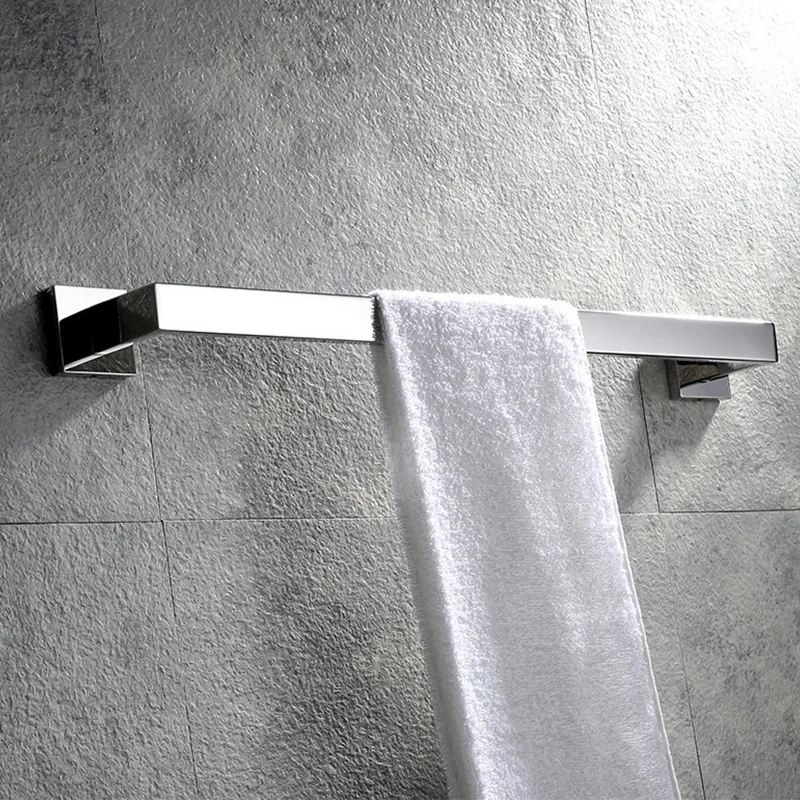 304 Stainless Steel Chrome Bathroom Hardware Set Square Towel Rack Towel Rack Tissue Holder Robe Hook Bathroom Rack Accessories
