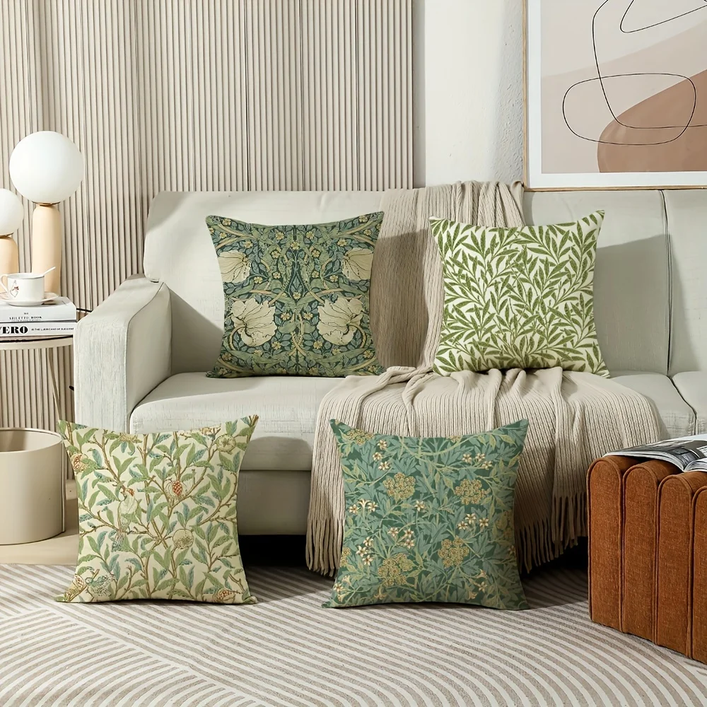 

Retro Floral Cushion Covers Farmhouse Style Pillow Covers Decorative Botanical Vintage Garden Porch Patio Sofa Home Decor Room