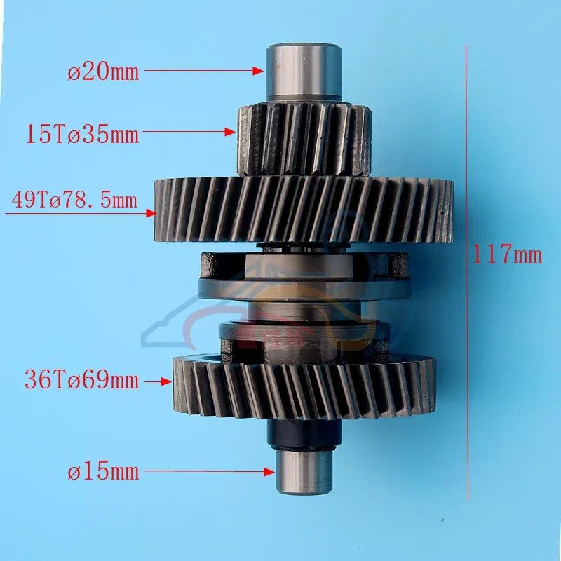 

gearshift shaft with 35teeth and output shaft 15teeth suit JINLANG150