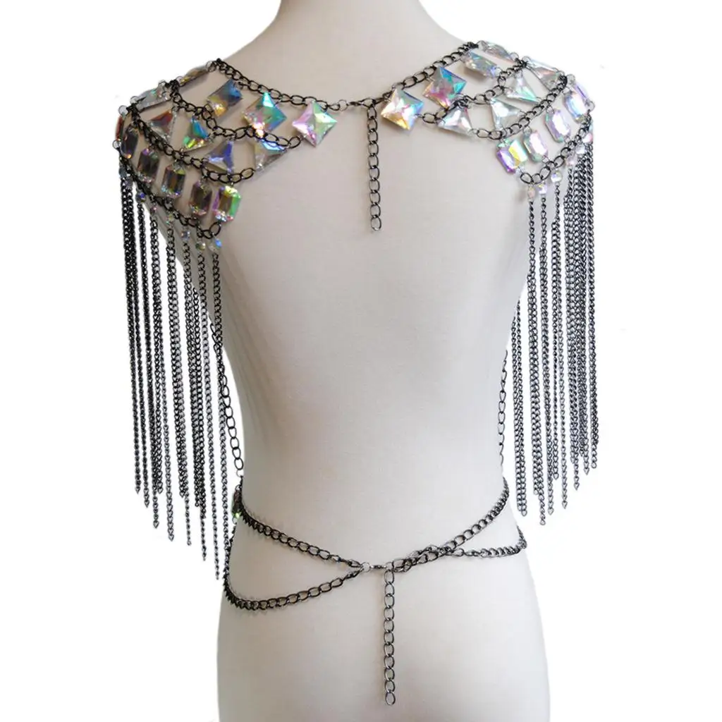 Body Chain Jewelry Acrylic Alloy Shoulder Necklace Unique Fashion Body Jewelry for Cocktail Club Wear