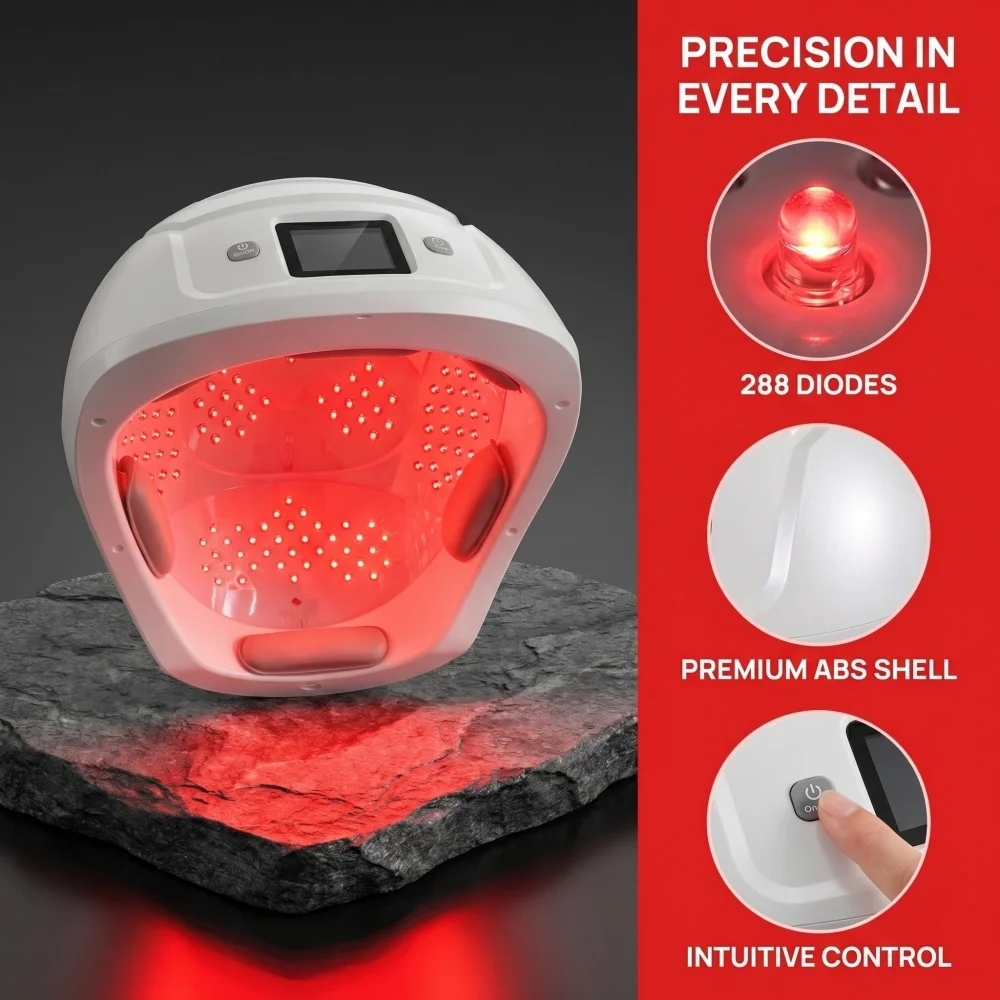288 Diodes Hair Growth Laser Helmet 650nm Red Light Therapy Cap Anti Hair Loss Treatment Device Hair Regrowth Machine