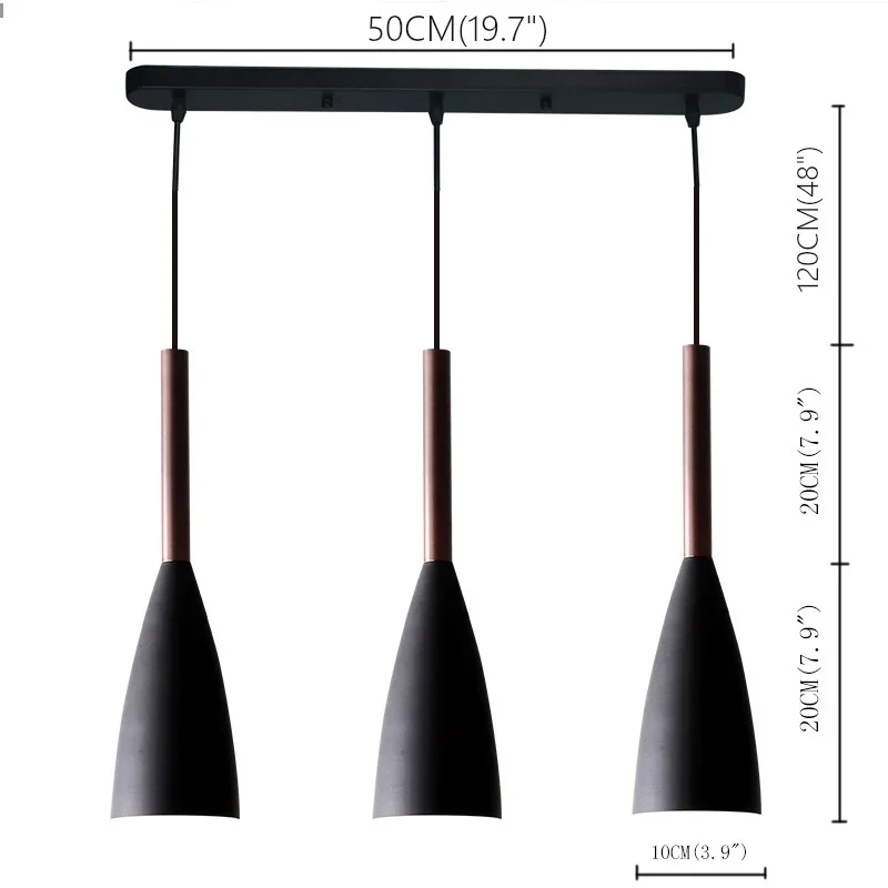 Nordic Pendant Lights Modern Hanging Lamps Minimalist Simple Light Multicolor Lamp 3 Heads for Kitchen Dining Room coffee bar