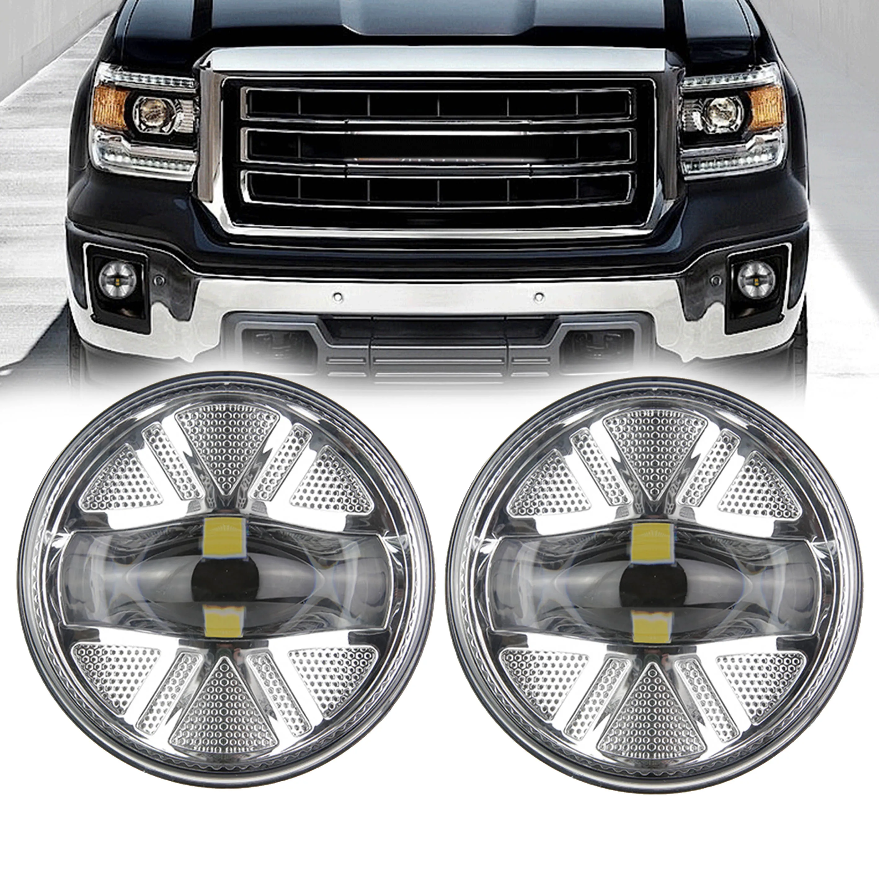 DOT Approved LED Fog Light Bumper Fog Light Assembly Fit for GMC Sierra 1500 2500hd 3500hd 2007-2013