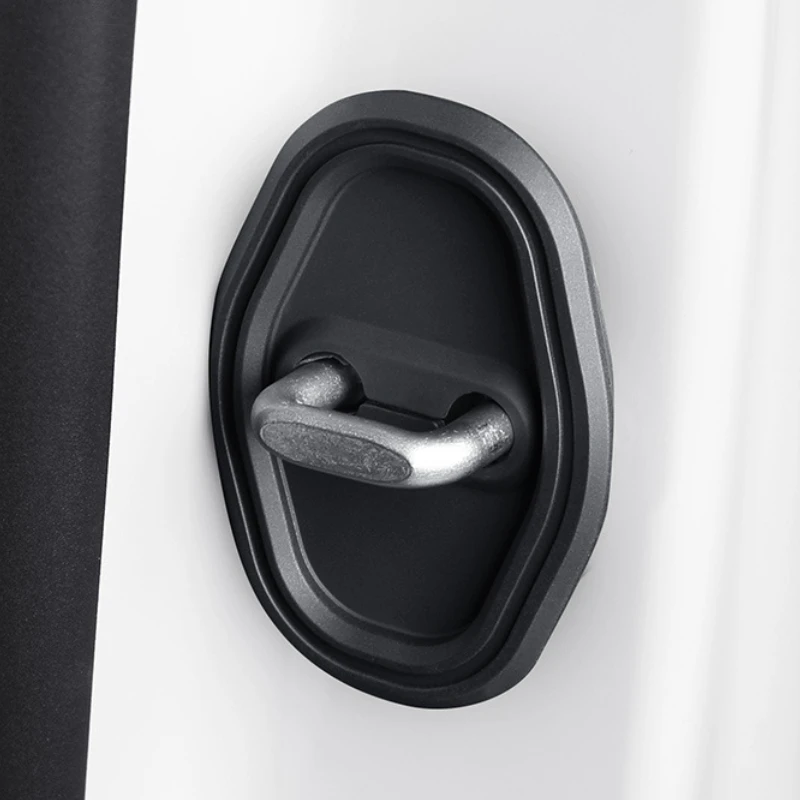 Cubierta de cerradura de puerta de coche, Gel de sílice negro, pegatina embellecedora, accesorios interiores de coche para Nissan x-trail Teana Sylphy Qashqai 2019-2024