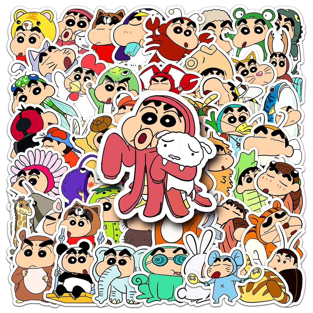 10/30/50pcs Cute Anime Crayon Shinchan Stickers Kawaii Cartoon Decals Toy Graffiti Laptop Phone Suitcase Kids DIY Sticker Packs