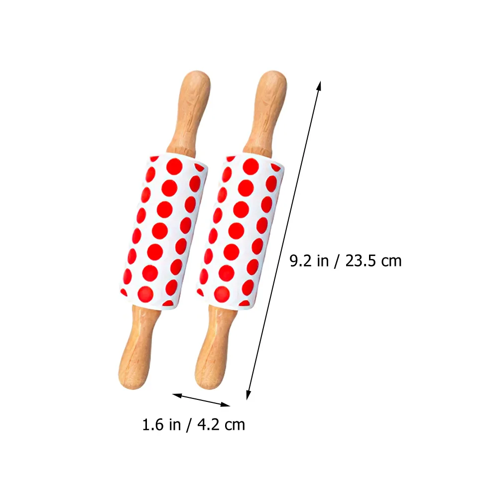 

2Pcs Silicone Rolling Pins for Baking Non Stick Dough Roller Pin Small Rolling Pin for Cookies Crepes Dumplings Fondant Clay