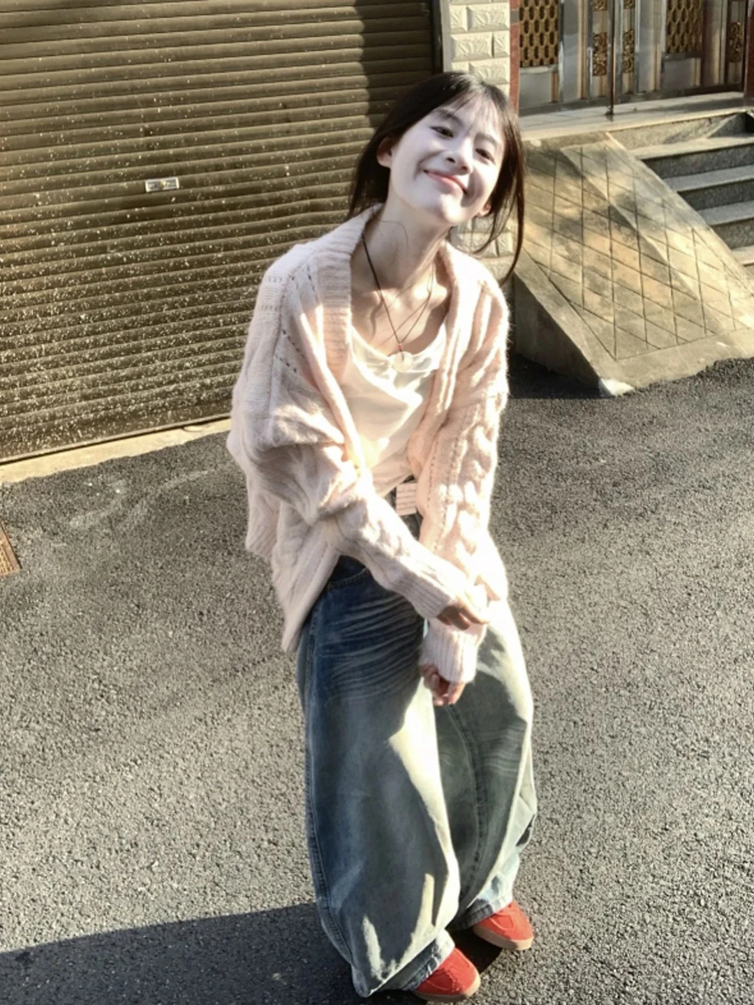 

Ladies' Korean Sle V-Ne Loose Sweater Comfortable Lazy Sle Beautiful Unique Winter Faion for Young Women