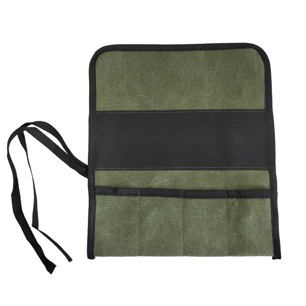 1 PC 33x27cm Roll Up Tool Bag Accessory Green Hanging Tool Multiple Pockets Organize Oxford Cloth New Practical