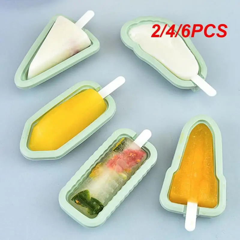 2/4/6PCS Ice Mold Cartoon Shape High Temperature Available Navy Blue Purple Ice Cream Mold Silicone Mold Convenient Demoulding