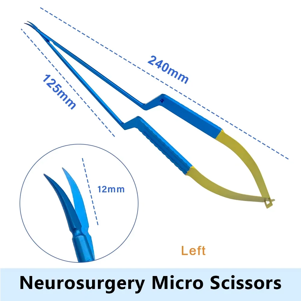 Neuro chirurgie Mikros chere Hai klinge Mikro chirurgische Schere autoklav ierbare neuro mikro chirurgische Instrumente Titan