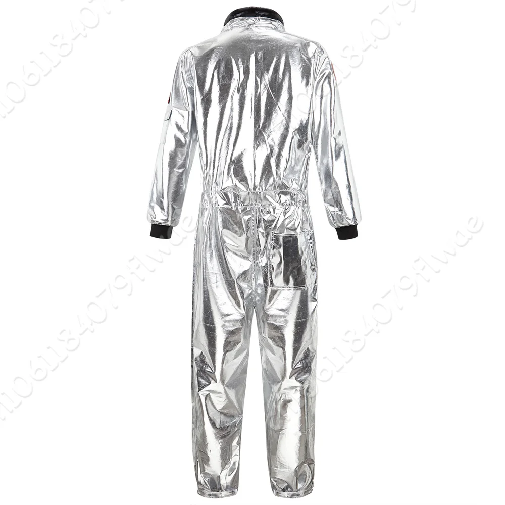 Astronaut Costume for Men Women Space Astronaut Costume for Adults Cosplay Men Flight Uniform Zipper Jumpsuit Plus Size