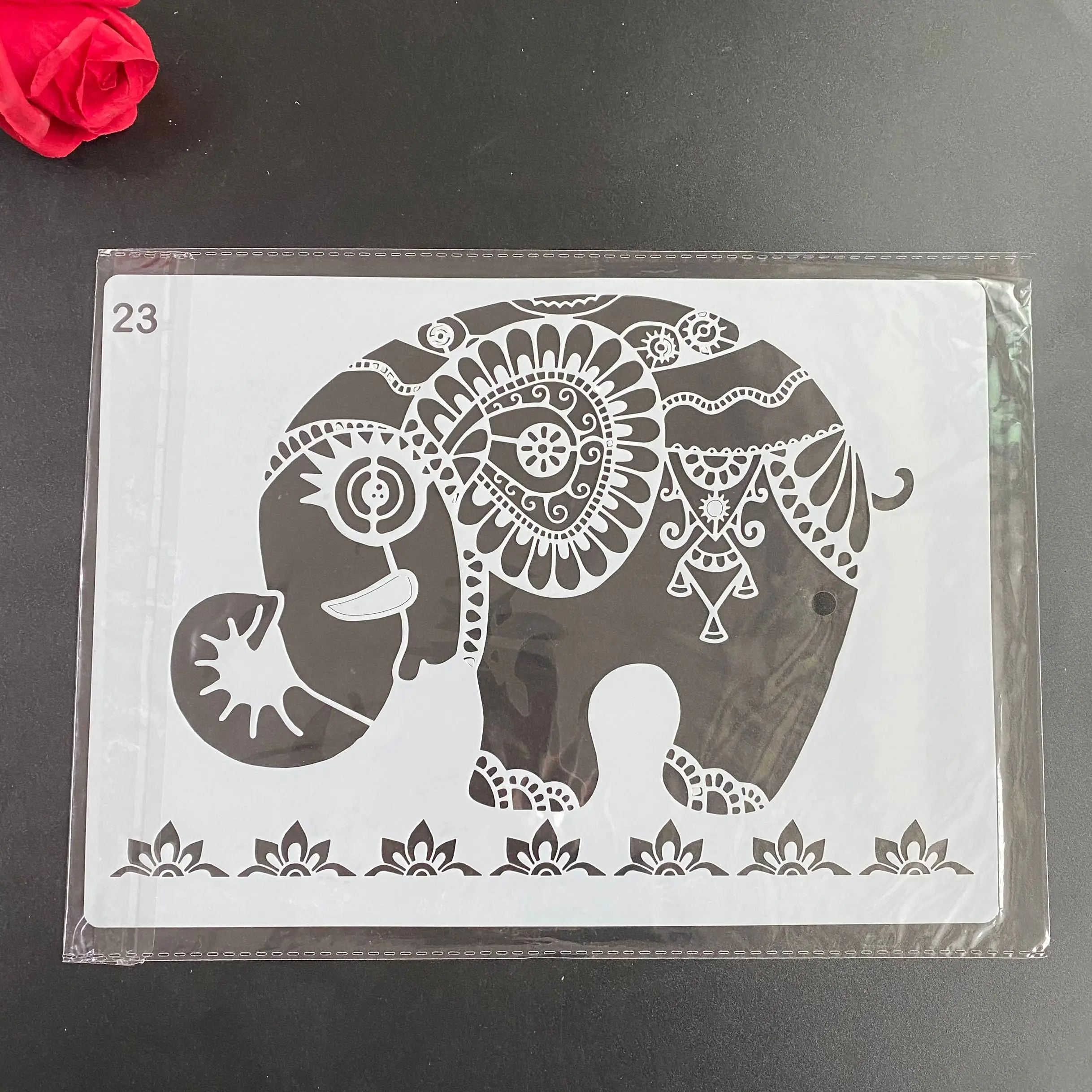 

A4 Elephant Mandala DIY Stencils Wall Painting Scrapbook Coloring Embossing Album Decorative Paper Card Template 29 * 21cm