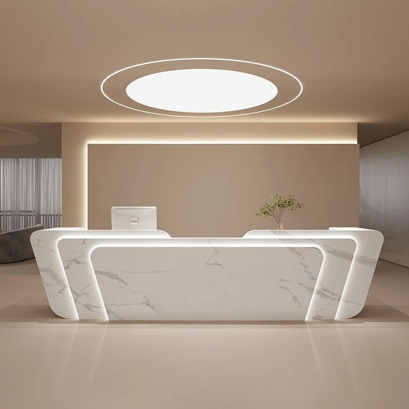Creative design reception counter Special-shaped Stainless steel checkout Beauty salon Bar reception mesa de recepción Furniture