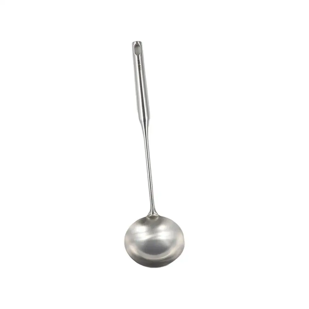 

Silver Chef Kitchen Utensil 304 Stainless Steel Long Handle Wall Hang Cooking Tool Set Soup Ladle Ladle Spoon Wok Shovel