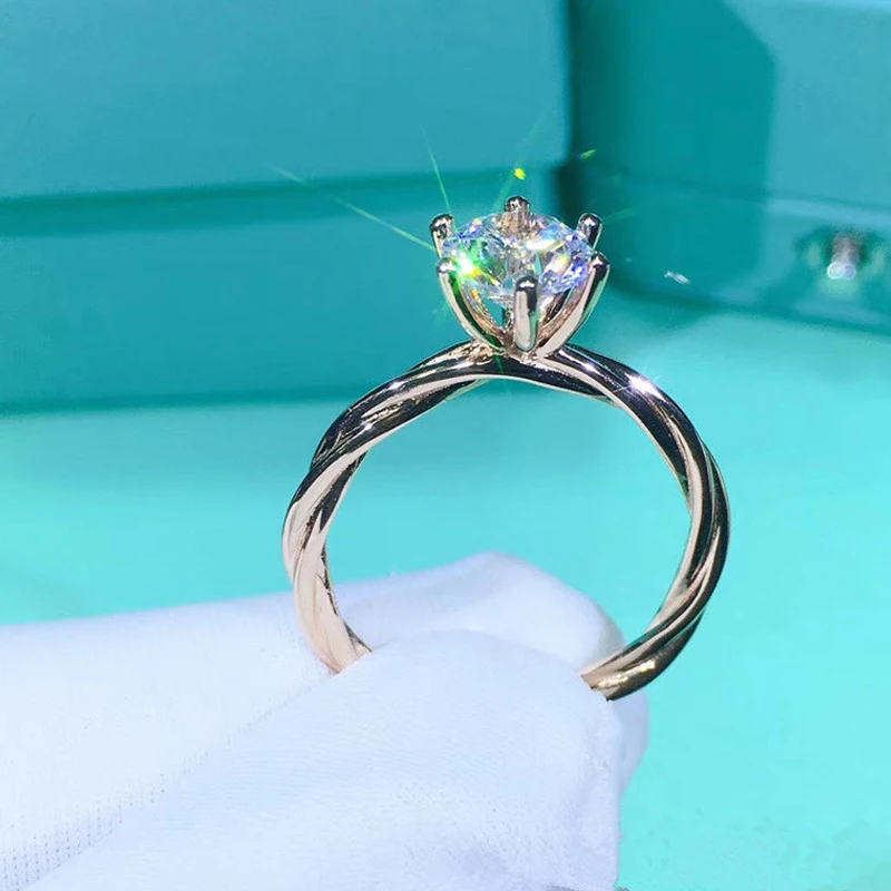 

ASYH 1CT Real Moissanite Ring Engagement Wedding Band Vine Rings for Women 925 Sterling Silver Luxury Quality Jewelry