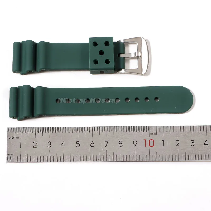 สายซิลิโคน 20 มม.22 มม.ยางนุ่มสําหรับ Seiko SKX007 009 สร้อยข้อมือกันน้ําดําน้ํา Writsband กีฬานาฬิกา