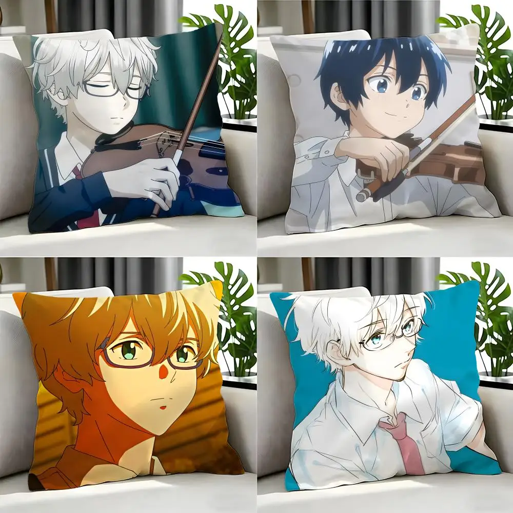 anime Ao No Orchestra Cushion Cover Cushion Cover Set 4Pcs 50x50 45x45 40x40 Pillowcase Decorative Sofa Home Decor