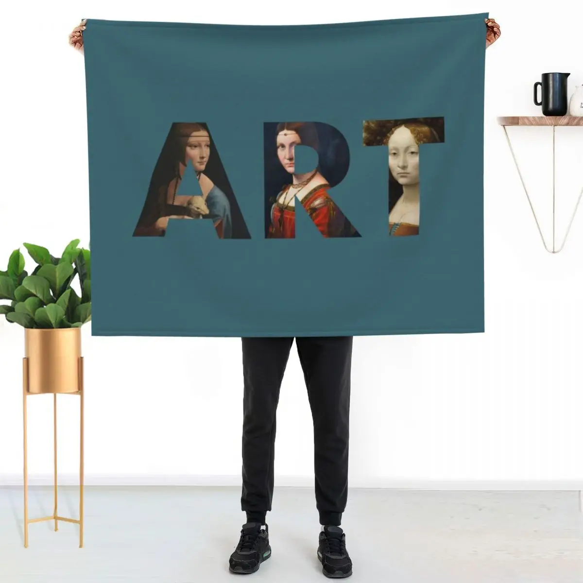 Art by Leonardo da Vinci Throw Blanket Loose Plaid Bed linens Furrys Bed covers Cute Plaid Blankets