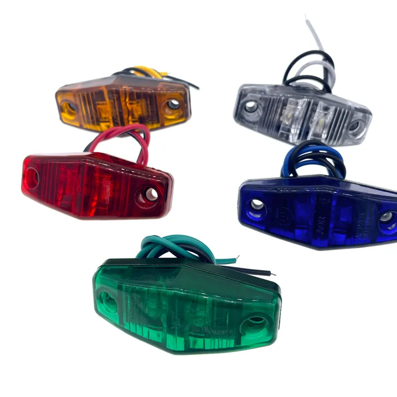 Luces LED de posición lateral para coche, luz cuadrada externa de advertencia, lámparas de liquidación para remolque, camión, 2 piezas, 5 colores,