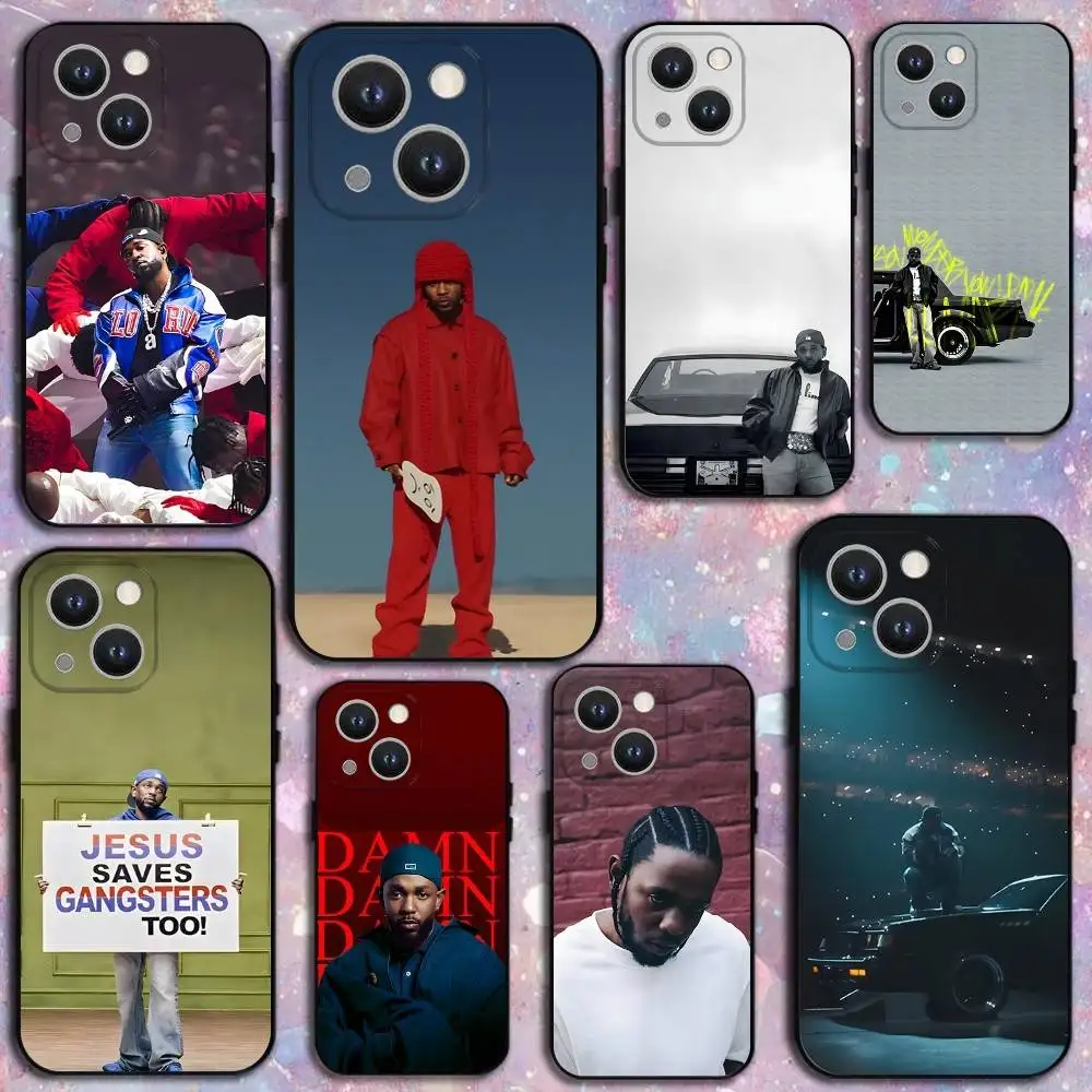 

Rapper K-Kendrick Lamar Phone Case For iPhone 16,15,14,13,12,11 Plus,Pro Max,XS,X,XR,SE,Mini,8,7,Soft Silicone Black Cover