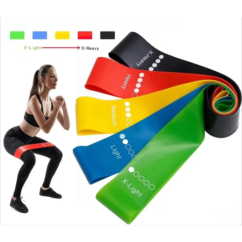 5 Levels Portable Fitness Workout Equipment Rubber Resistance Bands Yoga Gym Elastic Strength Pilates Crossfit  Weight Sports